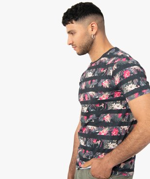 Tee-shirt homme à manches courtes avec motifs exotiques vue2 - GEMO (HOMME) - GEMO