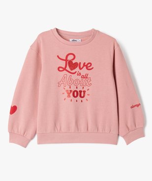 Sweat molletonné à motifs fille vue1 - GEMO (ENFANT) - GEMO