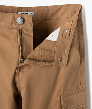 Bermuda cargo en twill uni coupe Regular garçon vue2 - GEMO 4G GARCON - GEMO
