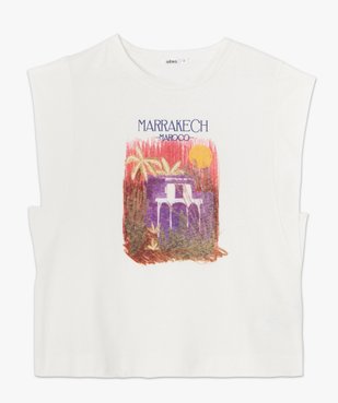 Tee-shirt femme sans manches avec motif sur le buste vue4 - GEMO(FEMME PAP) - GEMO