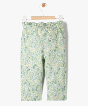 Pantalon fleuri avec taille élastique bébé fille vue3 - GEMO(BEBE DEBT) - GEMO