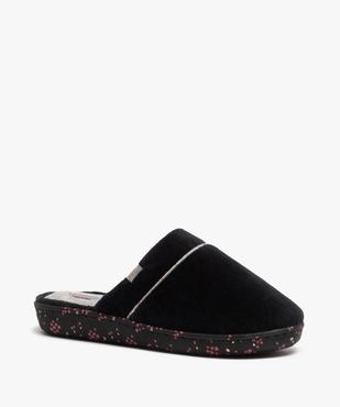 Chaussons femme mules plates en velours ras - Dim vue2 - DIM - GEMO