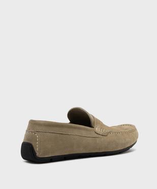 Mocassins dessus cuir velours homme -Tanéo vue4 - TANEO GEMO FOR GOOD - GEMO