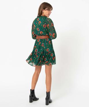 Robe femme imprimée à manches longues avec volants vue3 - GEMO(FEMME PAP) - GEMO