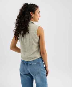 Chemise sans manches imprimée avec nœud dans le bas femme vue3 - GEMO 4G FEMME - GEMO