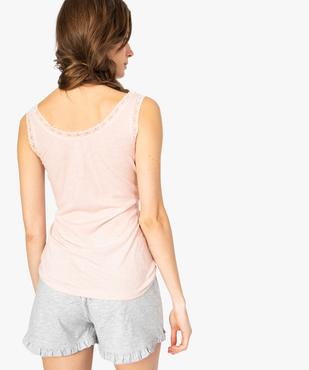 Débardeur femme avec finitions dentelle vue3 - GEMO(HOMWR FEM) - GEMO