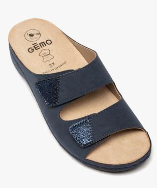 Mules femme confort à brides scratch finitions métallisées vue5 - GEMO (CONFORT) - GEMO