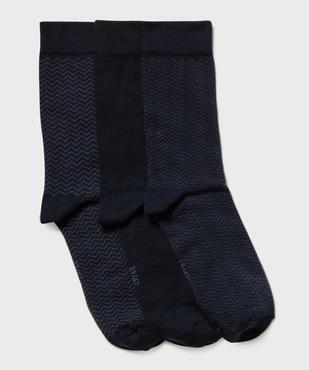 Chaussettes hautes à motifs chevrons homme (lot de 3) vue1 - GEMO(HOMWR HOM) - GEMO