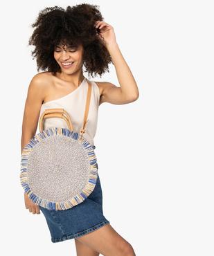Sac femme rond en paille de papier vue4 - GEMO (ACCESS) - GEMO