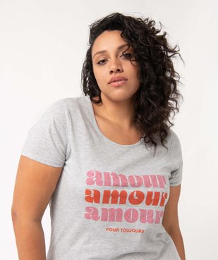 Chemise de nuit à manches courtes avec motifs femme grande taille vue5 - GEMO 4G FEMME - GEMO