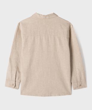 Chemise manches longues en coton/lin mélangés garçon vue3 - GEMO (ENFANT) - GEMO