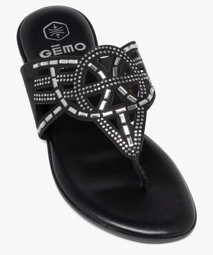 Mules femme à bride entre-doigts fantaisie avec bijoux vue5 - GEMO (CASUAL) - GEMO