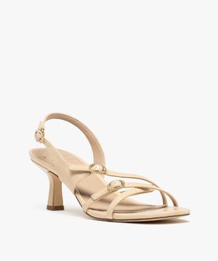 Sandales à talon avec brides et boucles en strass femme vue2 - FOLLOW ME - GEMO
