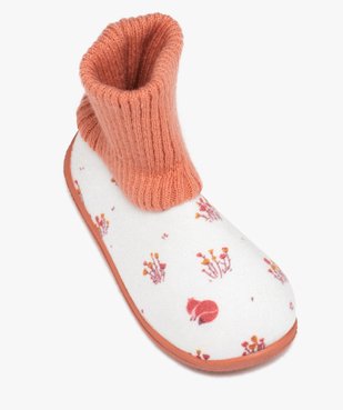 Chaussons fille imprimés en velours et à col chaussette vue5 - GEMO (ENFANT) - GEMO