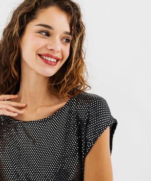Tee-shirt sans manches à paillettes femme vue2 - GEMO(FEMME PAP) - GEMO