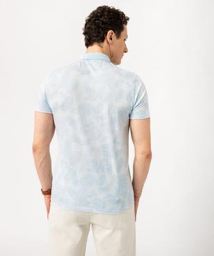 Polo manches courtes à fines rayures et motif feuillage homme  vue3 - GEMO (HOMME) - GEMO
