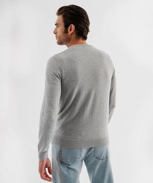 Pull en coton en maille fine à col rond homme  vue3 - GEMO (HOMME) - GEMO