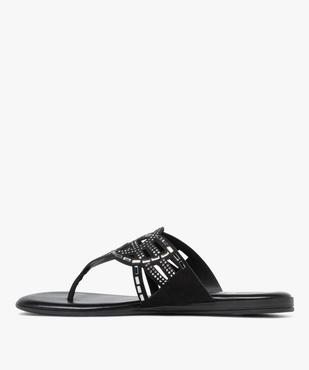 Mules femme à bride entre-doigts fantaisie avec bijoux vue3 - GEMO (CASUAL) - GEMO