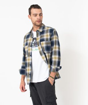 Surchemise à carreaux coupe droite homme vue2 - GEMO (HOMME) - GEMO
