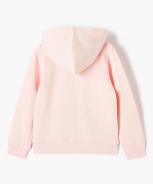 Sweat zippé à capuche intérieur molletonné fille vue4 - GEMO 4G FILLE - GEMO