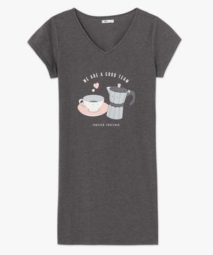 Chemise de nuit imprimée à manches courtes femme vue4 - GEMO 4G FEMME - GEMO