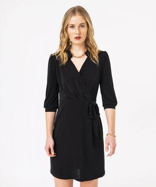 Robe avec haut cache-coeur en maille extensible femme vue1 - GEMO(FEMME PAP) - GEMO