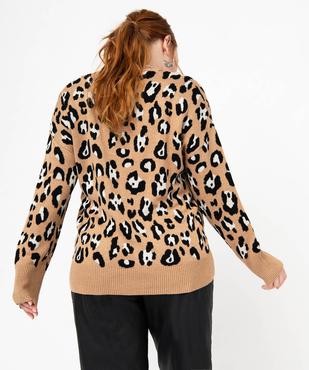 Pull imprimé à col V femme grande taille vue3 - GEMO (G TAILLE) - GEMO