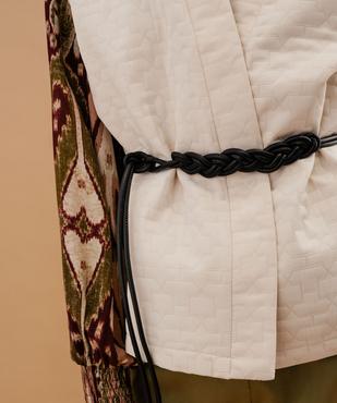 Veste kimono courte sans manches en jacquard femme vue5 - GEMO(FEMME PAP) - GEMO