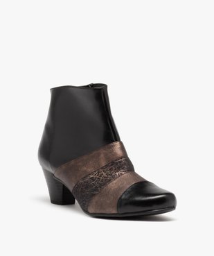 Boots femme confort à talon et bout pointu avec détails métallisés vue2 - GEMO (CONFORT) - GEMO