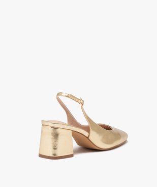 Escarpins femme unis à talon et bout carrés avec bride cheville vue5 - GEMO(URBAIN) - GEMO