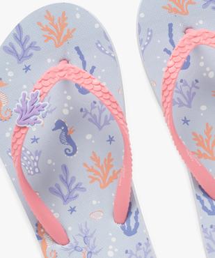 Tongs à motifs marins et brides écailles fille vue3 - GEMO (PLAGE) - GEMO