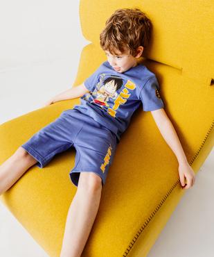 Tee-shirt manches courtes imprimé Luffy garçon - One Piece vue6 - ONE PIECE - GEMO