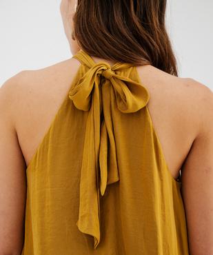 Blouse sans manches en satin avec col noué femme vue4 - GEMO(FEMME PAP) - GEMO