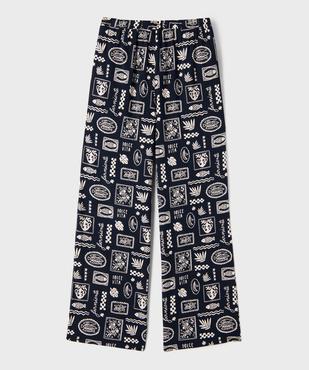 Pantalon large et fluide imprimé fille vue3 - GEMO (JUNIOR) - GEMO