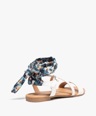 Sandales femme à talon plat et bride foulard vue4 - GEMO (CASUAL) - GEMO