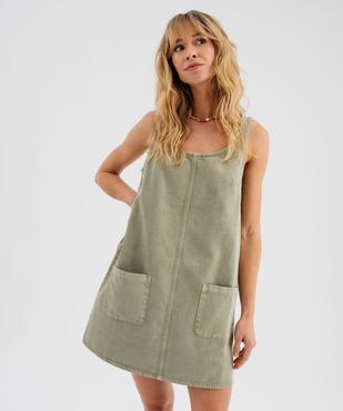 Robe courte en toile denim colorée femme vue5 - GEMO(FEMME PAP) - GEMO