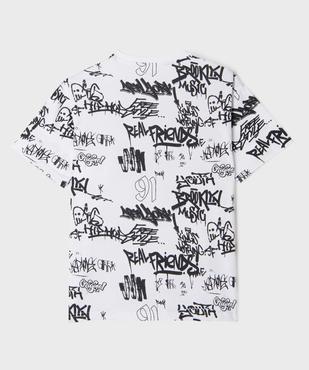 Tee-shirt manches courtes à motifs graffitis garçon vue3 - GEMO (JUNIOR) - GEMO