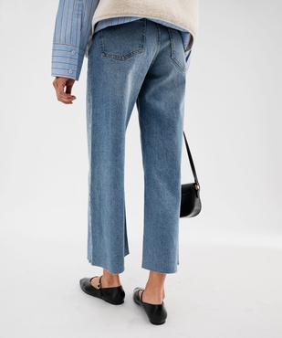 Jean wide leg cropped en denim délavé femme vue1 - GEMO 4G FEMME - GEMO