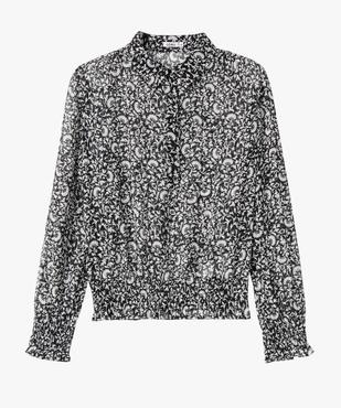 Blouse à manches longues en voile avec fils scintillants femme vue4 - GEMO 4G FEMME - GEMO