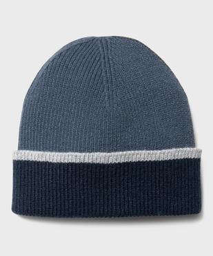 Bonnet en maille tricolore avec revers garçon vue2 - GEMO (ENFANT) - GEMO