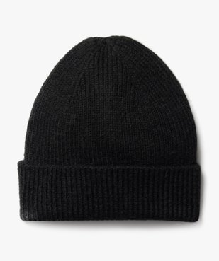 Bonnet en maille côtelée chinée à revers cousu vue1 - GEMO (JUNIOR) - GEMO