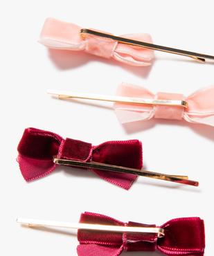 Pinces à cheveux fille avec nœud en velours (lot de 4) vue2 - GEMO (ACCESS) - GEMO