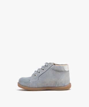 Chaussures premiers pas en cuir pailleté bébé fille - NA! vue3 - NA! - GEMO