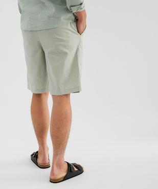 Bermuda en lin et coton coupe regular homme vue3 - GEMO 4G HOMME - GEMO