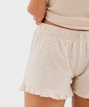 Short de pyjama avec finitions froncées femme vue6 - GEMO 4G FEMME - GEMO