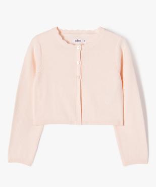 Gilet court en maille fantaisie fille vue1 - GEMO (ENFANT) - GEMO