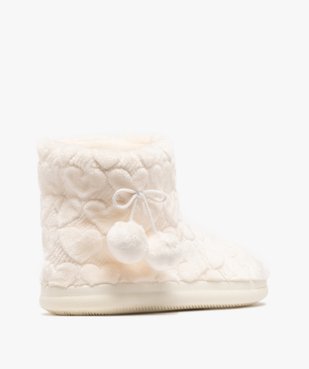 Chaussons bottillons en velours à motifs coeurs femme vue4 - GEMO(HOMWR FEM) - GEMO