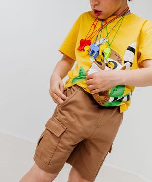 Bermuda en maille coupe cargo garçon vue5 - GEMO (ENFANT) - GEMO