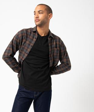 Tee-shirt à manches longues et col tunisien homme vue5 - GEMO 4G HOMME - GEMO