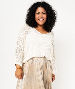 Pull ajouré en maille scintillante femme grande taille vue3 - GEMO (G TAILLE) - GEMO